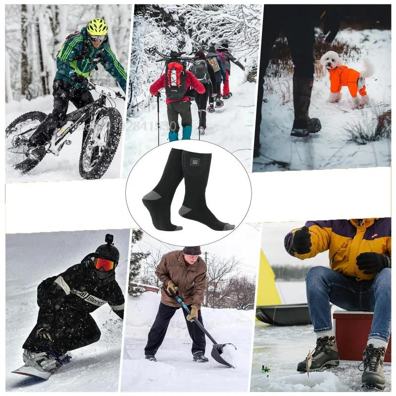 Heated Socks for Men and Women,3-Temperature Control,Washable Electric Heating Socks for Winter-Ideal for Cycling,Hiking,Camping