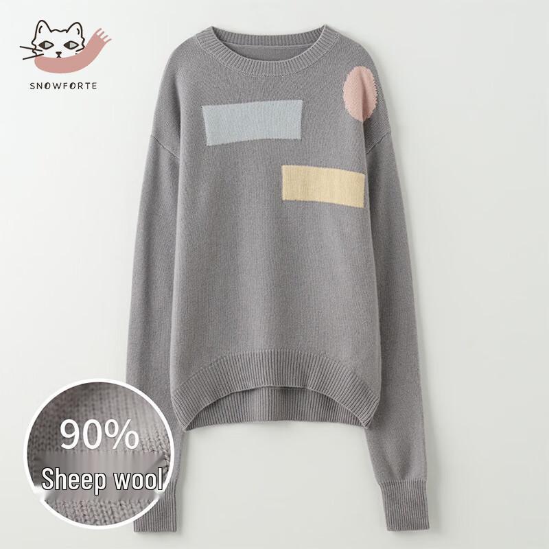 Women's Cashmere Blend Loose Knit Sweater S+064