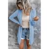 Spring and summer new women's long buttoned solid color casual sun-protective long-sleeve cardigan jacket