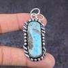Caribbean Larimar Gemstone Handmade 925 Sterling Silver Gift Pendant 2.40" U5o53