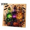 Sieraden Kralen Kunst Ambacht Halloween Nep Parel Set, Pompoen Geest DIY Schilderen Handgemaakte Muurhangende Afbeeldingen 3D Ambacht Set voor Volwassenen, Sets