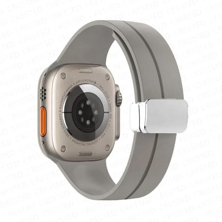 Magnetic Strap For Apple watch ultra band 49mm 45 mm Silicone Bracelet iWatch Series 7 8 se 6 5 3 44mm 45mm 40mm 41mm 42mm 38mm