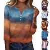T-shirt tryckknapp för damer 3/4-ärm Dagligt helgmode Basic V-hals vanlig topp