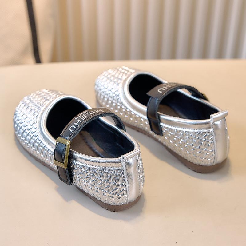 Girls' Versatile Woven Driving Shoes - Autumn 2025 Collection, Solid Color, Ages 3-12