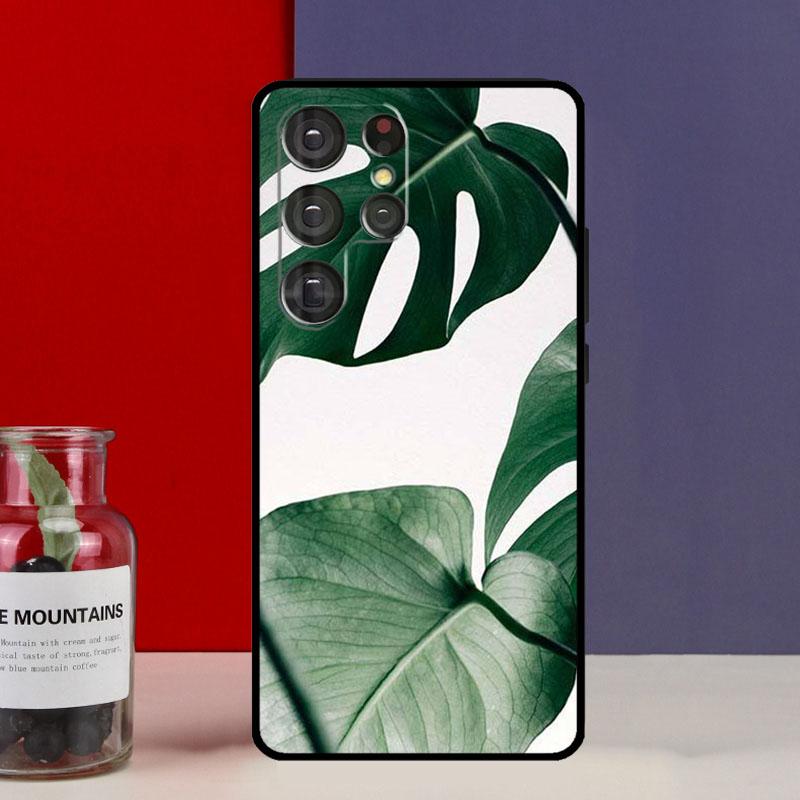 Monstera Leaves Palm Tree Flowers Funda Case For Samsung Galaxy S25 Ultra S9 S10 S20 S21 S22 Plus S23 Ultra S24 FE Phone Cover