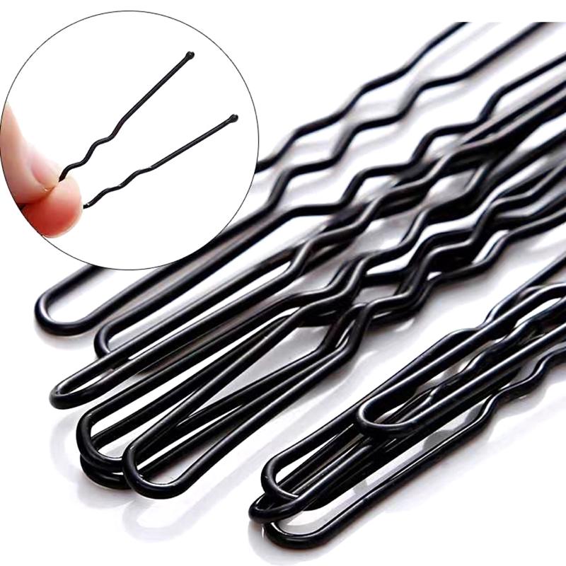 50 KUSŮ/Sáček 6cm/7cm U Tvarované Slitiny Vlasové Sponky Vlnité Sponky do Vlasů Jednoduché Kovové Sponky do Vlasů Sponky Nástroje pro Svatební Účesy Vlasové Sponky