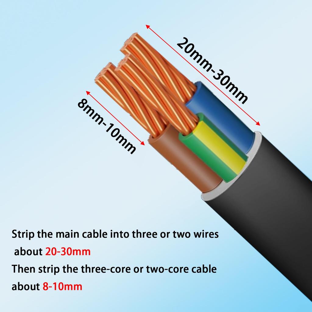 Waterproof Connectors CTRICALVER 3 Pin Push-in Terminal, L20 Direct Through, IP68, For Cable Diameter