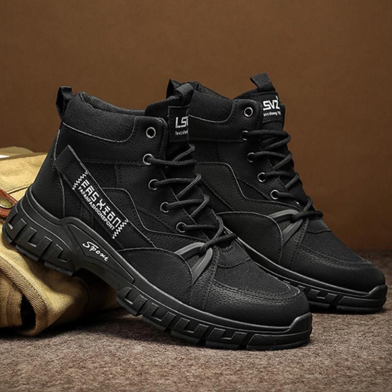 Vintage Mens High Top Work Boots Fashion Designer Casual Sneakers Comfortable Non-slip Wear Resistant Platform Shoes Zapatillas