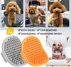 Dog Bath Brush,Dog Grooming Shedding Soothing Massage Rubber Bristles Curry Comb with Adjustable Ring Handle for Pet Dogs& Cats