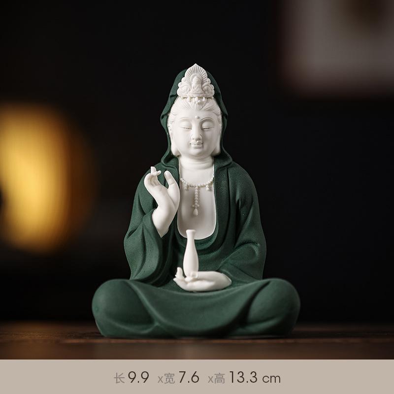 

Статуя Будды Шакьямуни с изображением трех мудрецов Шавы, Гуаньинь, тибетского царя, гостиная, фойе, выставка керамических изделий ручной работы