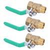 3Pcs 12in Water Pipe Ball Valve Female Male Threaded Thickened Brass Drain Shut Off Switch