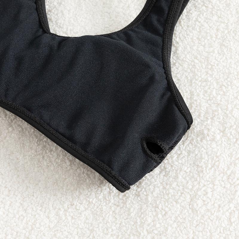 Tankini pentru copii, top de culoare uni și slip de baie imprimat, costum de baie din două piese, bikini pentru fete, set costum de baie pentru copii