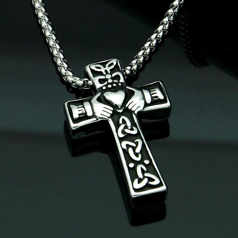 European and American Fashionable Alloy Jewelry Pendant Cross Necklace, Retro Personalized Mens Pendant