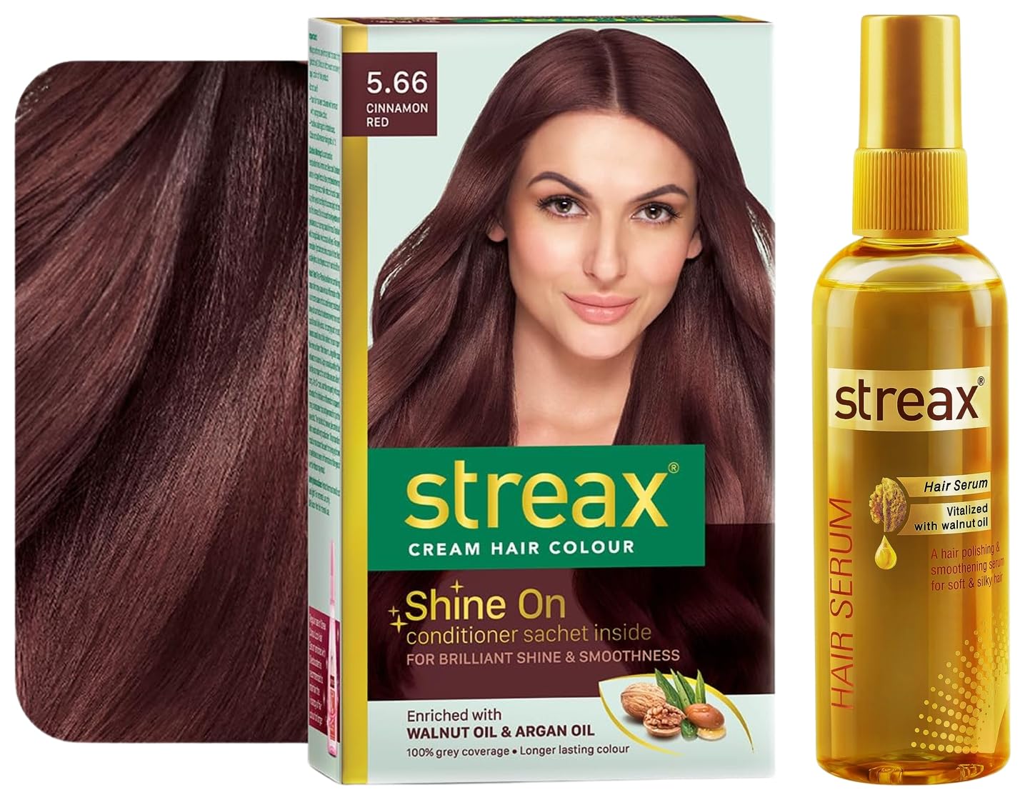 

Streax Hair Serum Vitalized with Walnut Oil, For Hair Smoothening & Shine Permanent Hair Colour, 100% Grey coverage, Infused with Argan and Walnu