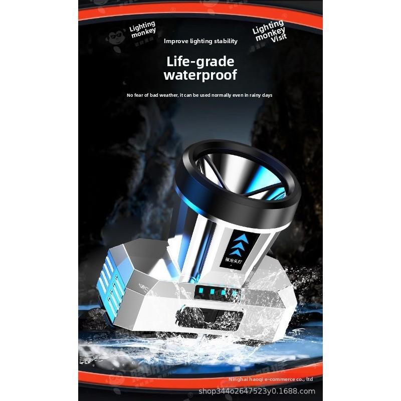 LED Strong Light Headlight USB Charging Multifunctional Outdoor Night Running Light Compact and Portable Fishing Headband Light