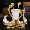 7pcs Zinc Alloy Swan Base Holder White Decorative Swan Flatware  Ice Cream Cake