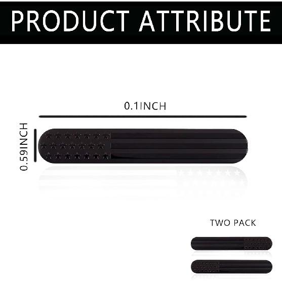 Pack of 2 Black USA American Metal Flag Auto Fender Emblem, Car Badge Car Decals, Used for Most Cars, Trucks, Suvs(Black)