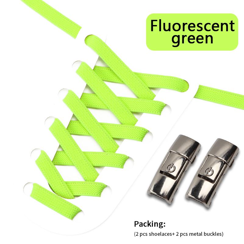 New No Tie Shoe Laces Press Lock Shoelaces Without Ties Elastic Laces Sneaker Kids Adult 8MM Widened Flat Shoelace for Shoes