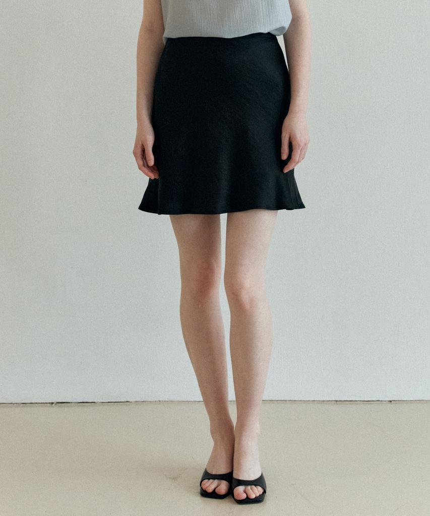 Yeoppe Satin Midi Skirt_Black