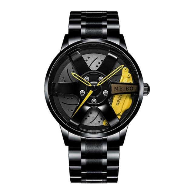 Top Uhrenmarke Männer Auto Felgenraduhren Autouhren Herrenuhr Edelstahluhr für Auto GTR