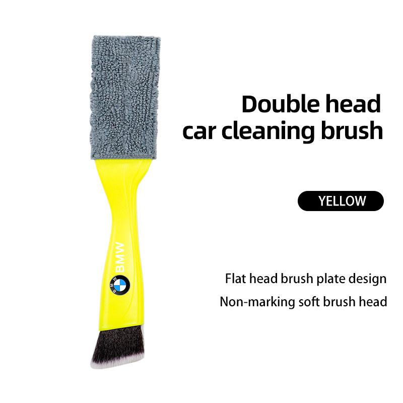 2 In 1 Car Dust Tool Cleaning Brush Interior Accessories Sticker For BMW X1 X3 X4 X5 E46 E90 F20 E60 E39 F10 M1 M2 M3 M5 M6 M