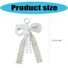 Chaveiro Elegante de Pérolas Imitadas com Contas em Forma de Laço, Ornamento de Bolsa, Nó Borboleta, Joias para Bolsas e Acessórios