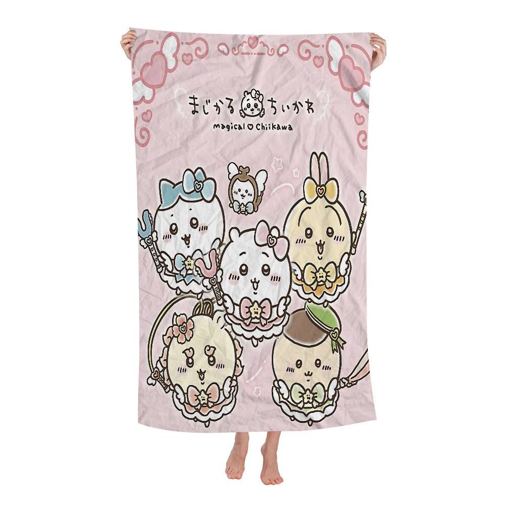Cute Kawaii C-chii-kawaS Bath Towel Microfiber Soft Water Absorbing Breathable For Girl Kids Decorative Cartoon Beach Towel