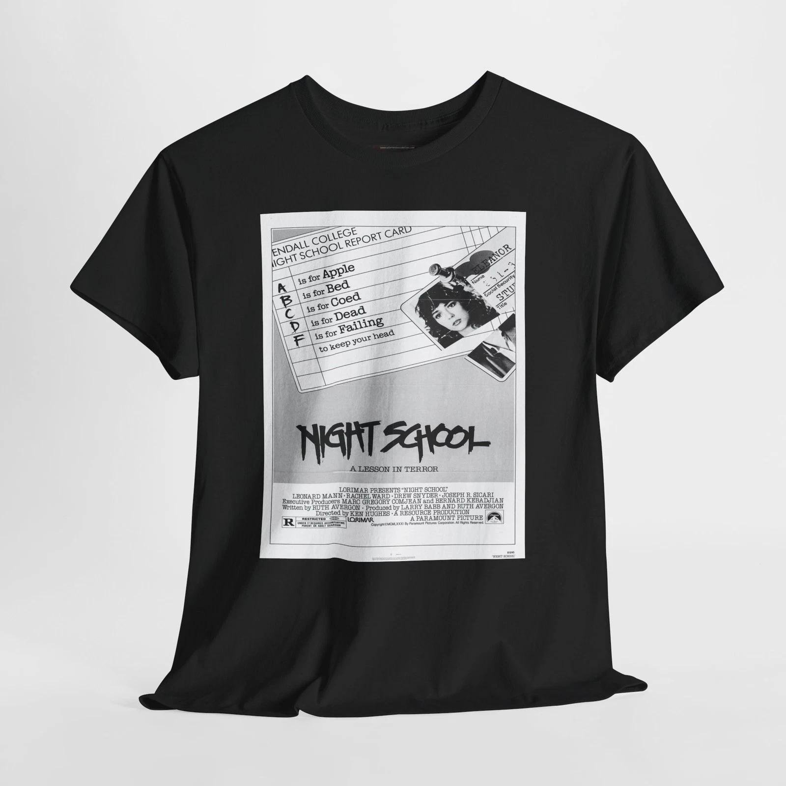 Night School 1981 Retro Movie Poster Horror Unisex Graphic T-Shirt S