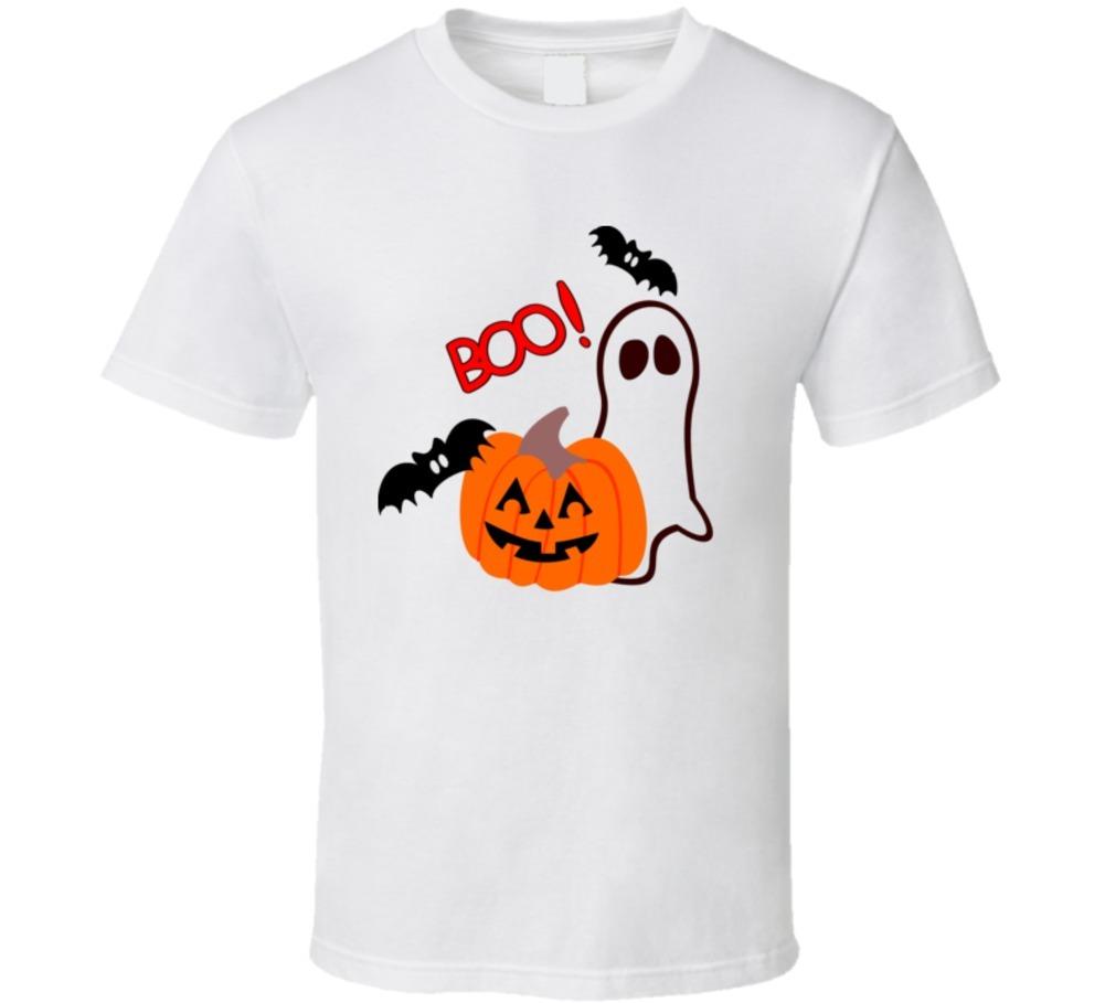 Boo! Halloween Bats Ghost Pumpkin T-Shirt Funny Unisex Fashion Holiday TShirt XXXXL