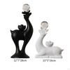 2Pcs Reindeer Statues Animal Sculptures Ceramic Ornaments Deer Figurines Art Crafts for Cafe Home