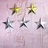 3D Hand-Folded Gold & Silver Star Cake Toppers
