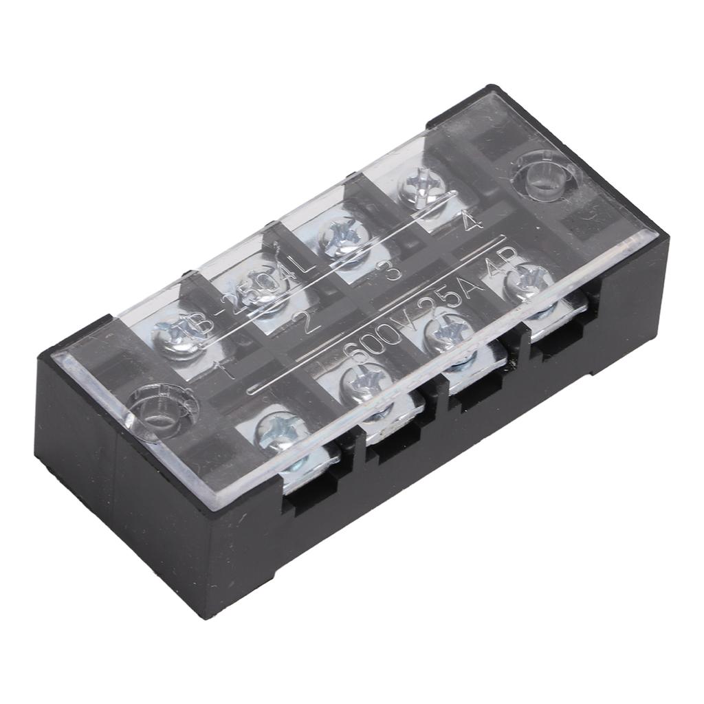 50pcs Terminal Blocks Dual Row 25A 600V Good Electrical Conductivity Screw Terminal Strip Blocks for Distribution Box
