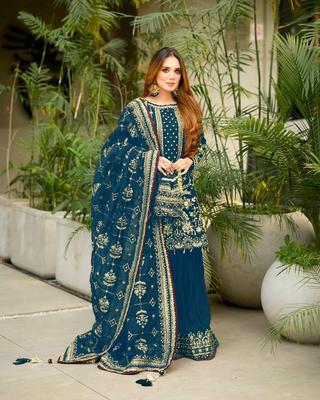 Traje Sharara Salwar para mujer, color granate, de diseñador indio y pakistaní, estilo Bollywood, ideal para fiestas.