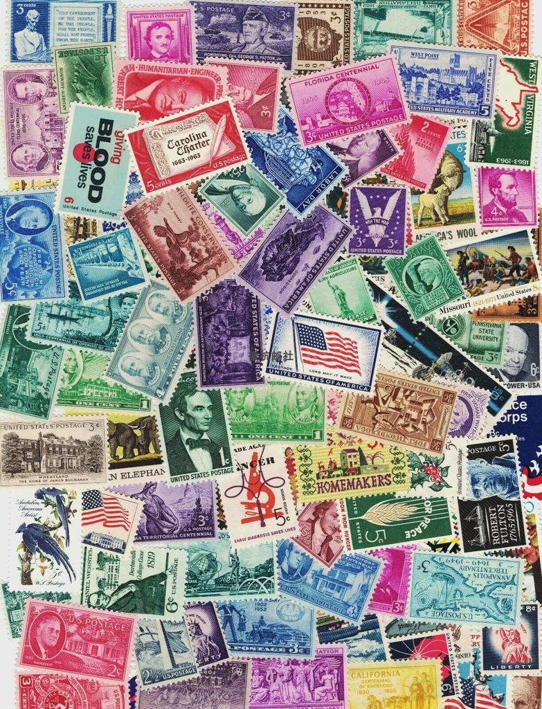United States Stamps 100 Different Letter Pins And Festings Random Foreign Real Used Post Stamps For Collection Postage Stamp