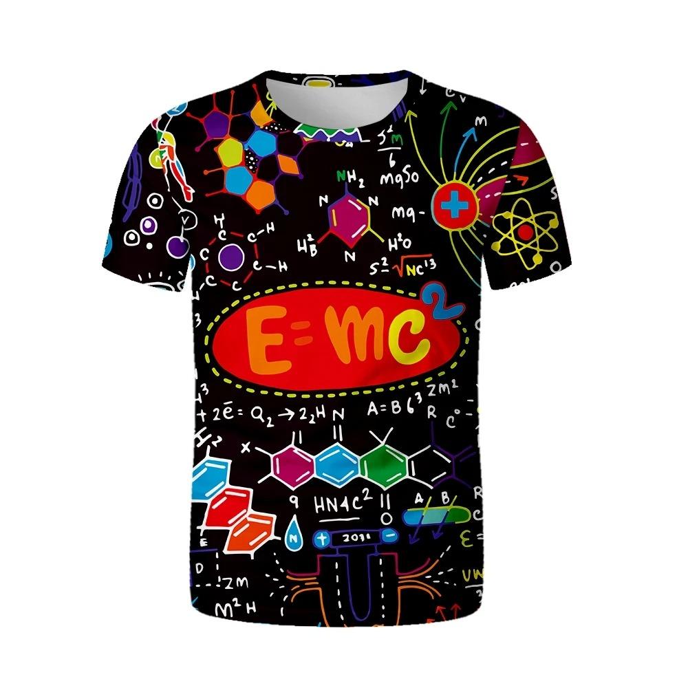 Mode Nieuw Leuk Wiskundige Formule Heren Bedrukt T-shirt Street Fashion Harajuku Grote Maten Ronde Hals Korte Mouw