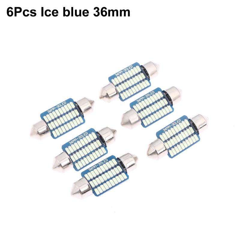 6Pcs C5W Led Bulbs Canbus Festoon Led For Car Interior Dome Trunk License Plate Lights 12V 300Lm 6500K White