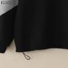 ZANZEA Women Hoodies Casual Long Sleeve Patchwork Pullover Hooded Sweatshirts