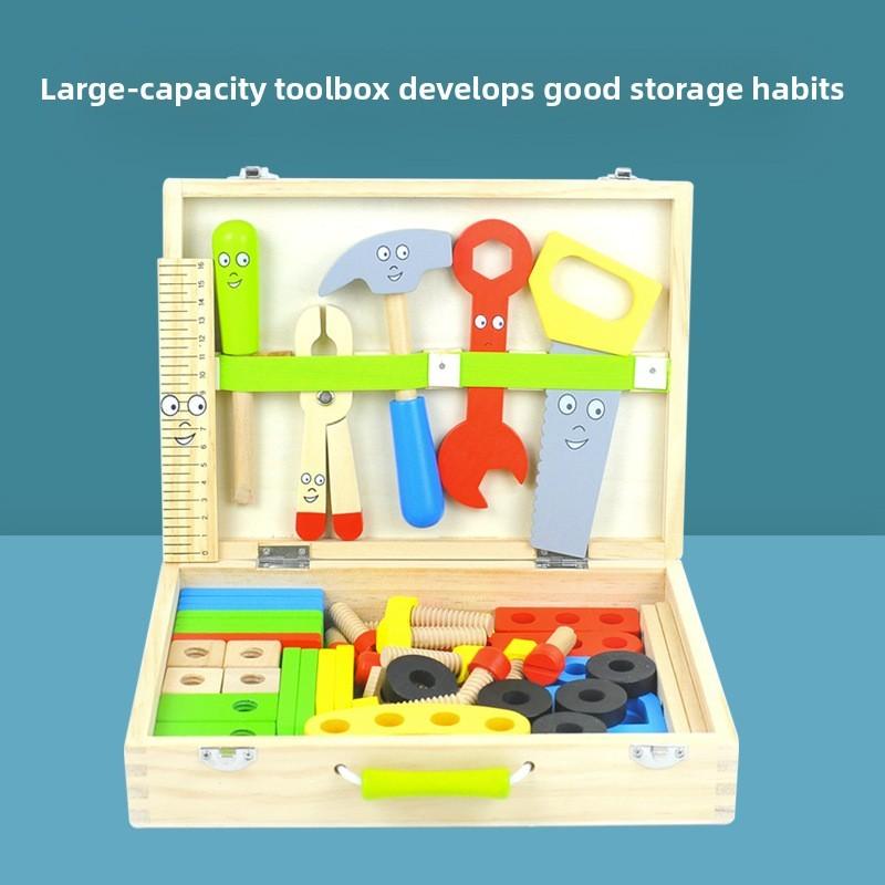 Wooden Toolbox Repair Disassembly Assembly Building Blocks Children Toys Puzzle
