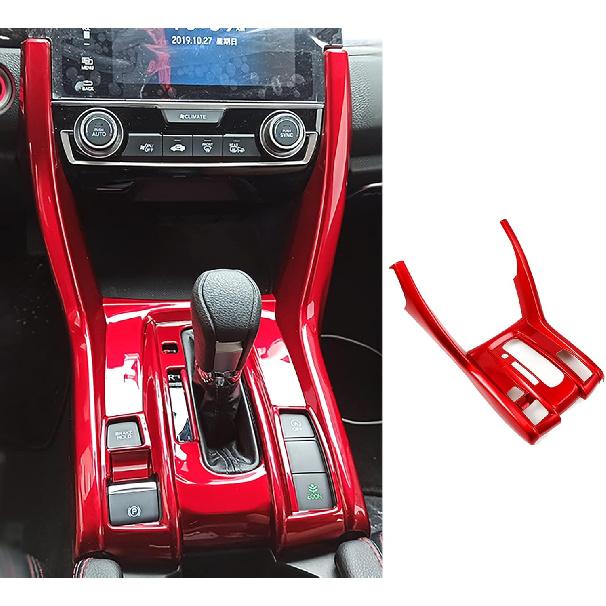 

Car Accessories Fit for Honda 10th Gen Civic 2016-2021 Inner Center Console Gear Shift Panel Cover Trim (Red) ABS PC красный