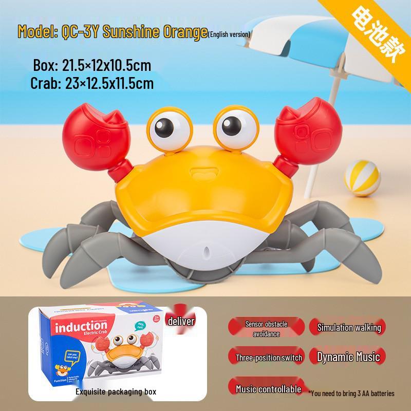 Electric Induction Crab Toy for Kids: Crawling and Obstacle-Avoiding Play