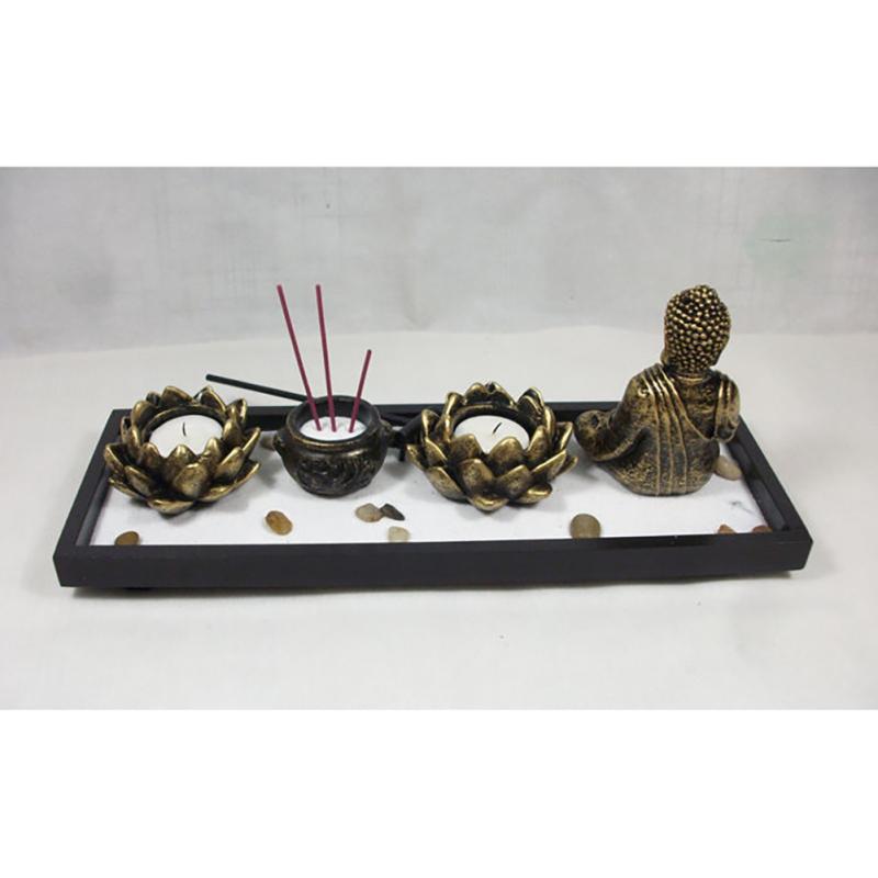 

Будда Дзен Лотос Песок Настольный Подсвечник, Буддийский Сад Домой Держатель Благовоний Набор Курильниц Для Декора