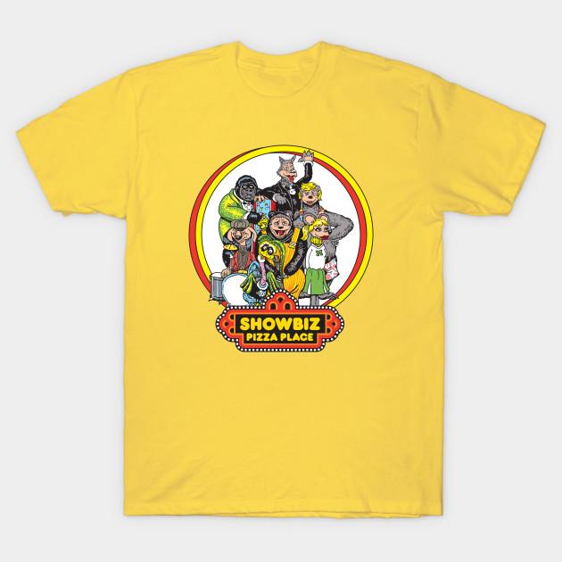 

Men Black Print T-shirt Showbiz Pizza No-Cut Transfer Paper Print Cotton Tshirt S жовтий