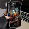 Phone Case for iPhone 17 Air 16E 15 16 Pro Max Bird Oil Painting Style Cover 14 Plus 13 12 Mini Soft Shell Silicone Fundas