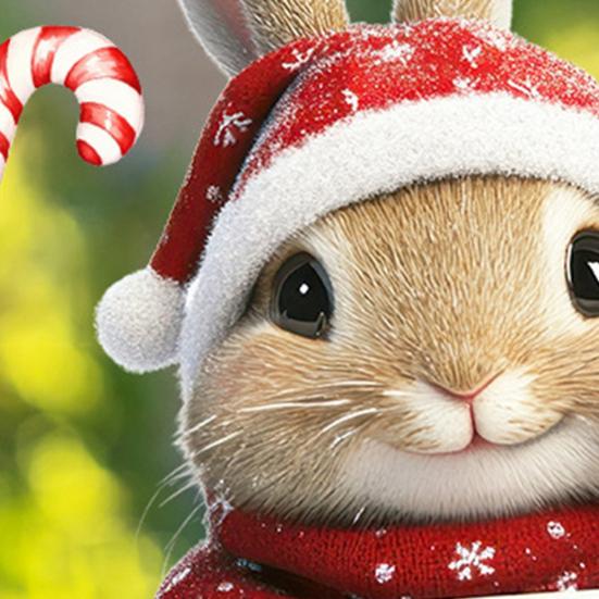 Merry Christmas Rabbit Window Cling Removable Waterproof Santa Hat Couple Bunny Static Glass Sticker Holiday Party Decoration Decal