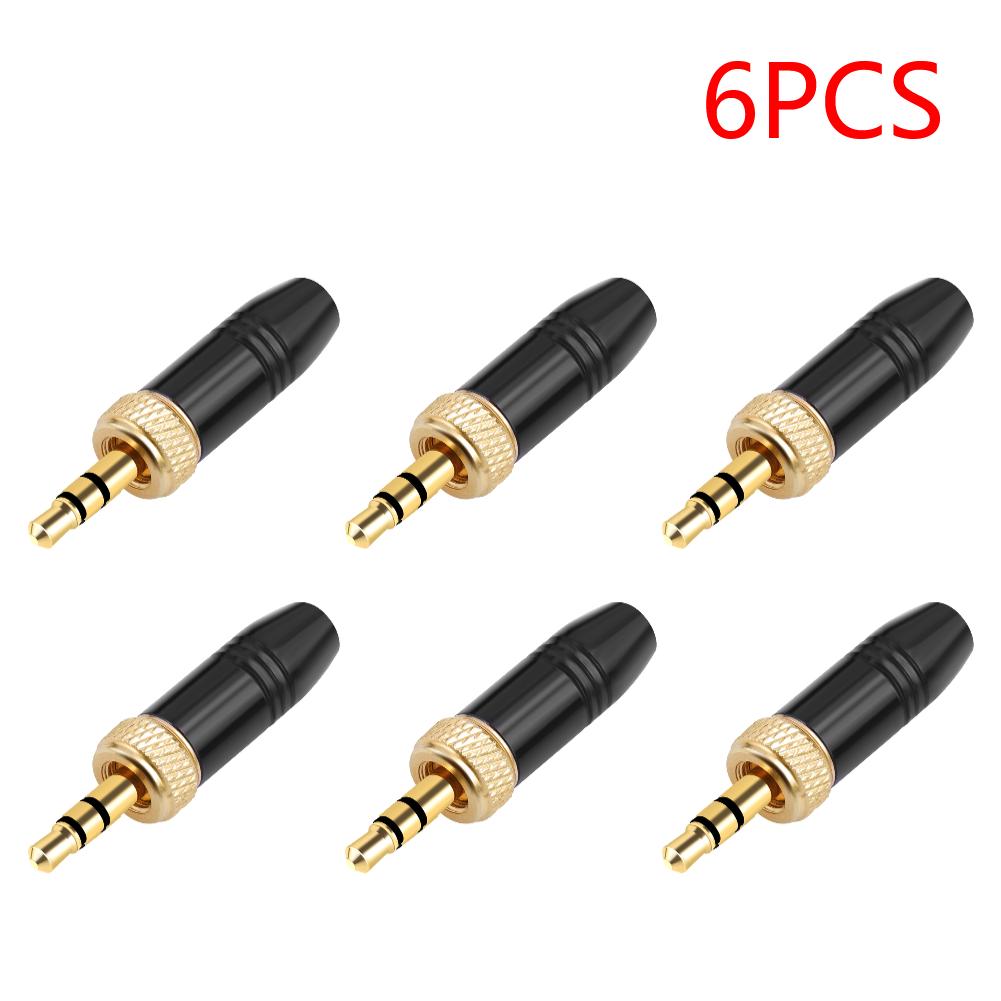 3.5mm Plugs with M6 Internal Thread Headphone Audio Plug Stereo Headphone Jack Male Plug for Lavalier Wireless Microphone