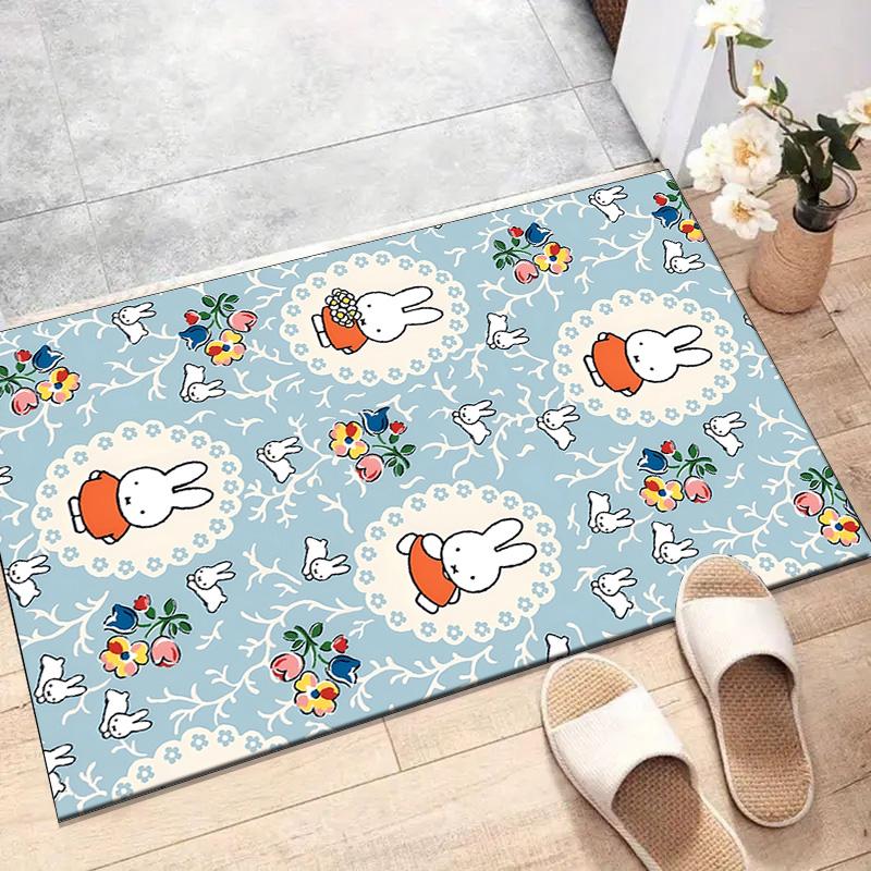 1pc Miffy1 Design Printed Area Rug Carpet for Bedroom Living Room Home Decor Rugs Mat Non Slip Mat Rug for Bedside