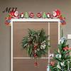 Christmas Home Interior Decor Door Corner Topper, Wooden Sign with Santa Claus Snowman And Gingerbread Decorative Plaque Man Prints, Easy Installation