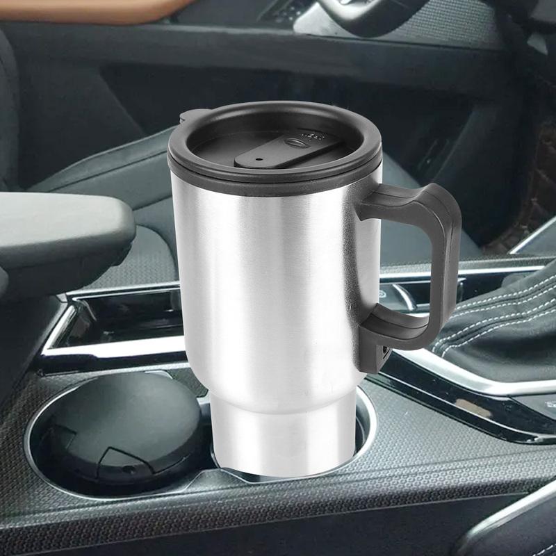Camping Travel Kettle Water Coffee Milk Thermal Mug Stainless Steel Vehicle Heating Cup 12V 450ml Electric Heating Car Kettle
