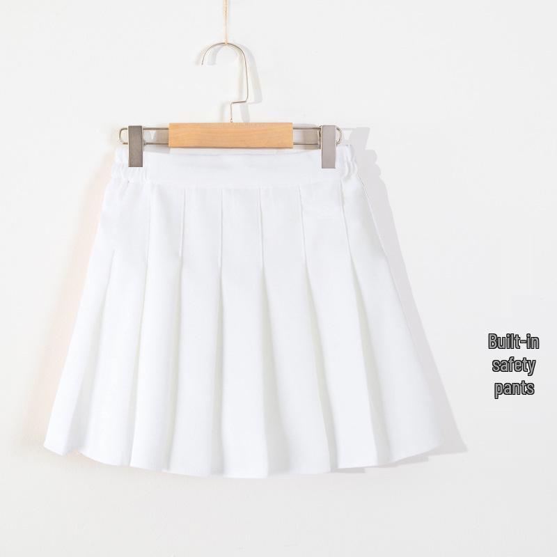 

Лето 2025 Юбка-плиссе в корейском стиле для девочек: Модная юбка JK в стиле колледжа 120 белый