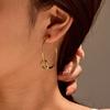 GEMCHIC Women's Retro Metal C-Hoop Earrings, Minimalist French Style Knot Design Ear Hoops, Fashionable Jewelry for Women